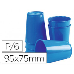 Vaso de abs azul con borde grueso redondeado apto microondas y lavavajillas