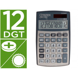 Calculadora citizen bolsillo cpc112 12 digitos plata 120x72x9 mm