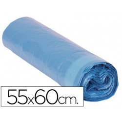 Bolsa basura domestica azul cierra facil 55x60 galga 120 rollo de 20 unida