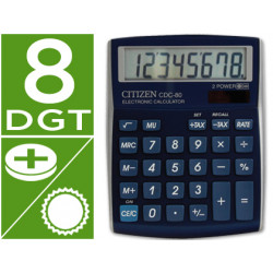 Calculadora citizen sobremesa cdc80 8 digitos azul metal