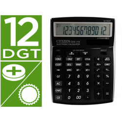 Calculadora citizen sobremesa ccc112 b 12 digitos negra 202x155x33 mm