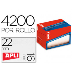 Etiqueta adhesiva apli 1683 tamaño 16x22 mm en rollo de 4200 unidades