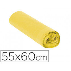 Bolsa basura domestica amarilla con autocierre 55 x 60 cm rollo de 15 bolsa