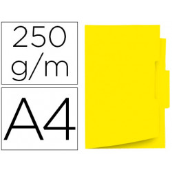 Subcarpeta cartulina gio din a4 pestaña central 250 g/m2 amarillo
