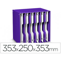 Archivador modular cep poliestireno violeta/blanco 12 casillas 353x250x353