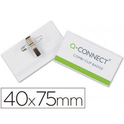 Identificador qconnect con pinza e imperdible kf17457 40x75 mm
