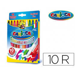 Rotulador carioca magic borrable caja de 10 colores