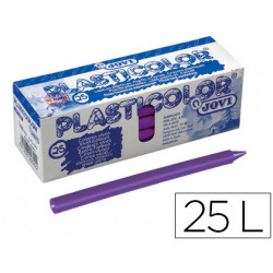 Lapices cera jovi plasticolor unicolor violeta caja de 25 unidades
