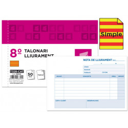 Talonario liderpapel entregas 8º original t128 texto en catalan