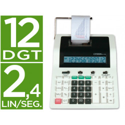 Calculadora citizen impresora pantalla papel cx121 12 digitos con tecla de